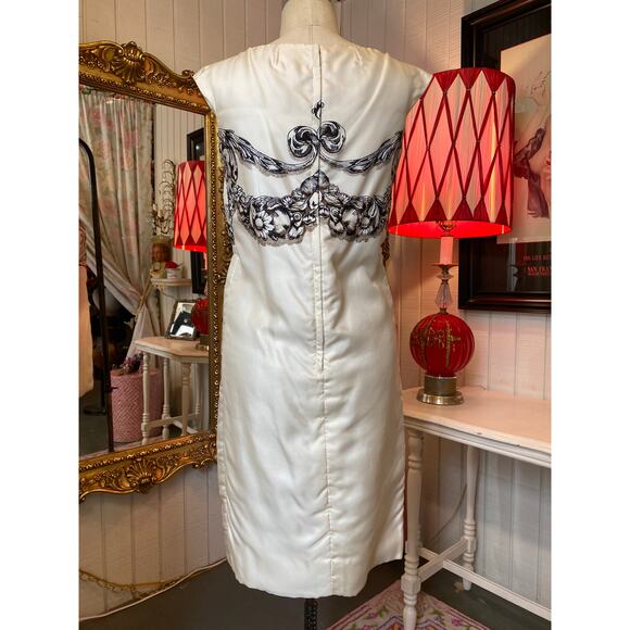 vtg 1960s 2 piece sheath and coat trompe l'oeil fabiola reversible 60s fashion - Picture 6 of 15